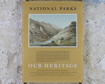 1965 Peak District National Park Poster, Joseph Wright, limestone dales, Travel and Tourism, walking trail, wall art decor