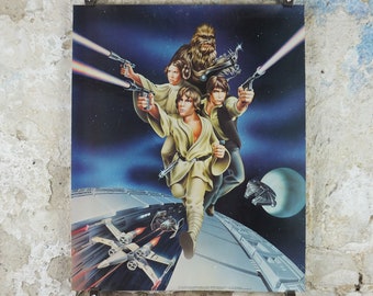 1978 Star Wars Poster, Proctor & Gamble, Luke Skywalker, Han Solo, Chewbacca, Princess Leia, advertising Cascade Cheer Dawn, wall art decor