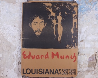 1976 Edvard Munch Poster, Jealousy 1895, Louisiana Copenhagen, Denmark, Expressionism, Symbolism, gallery exhibition, wall art decor