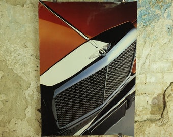 Original Vintage British Bentley Grill Poster luxury brand design car sports power deluxe advertising print wall art 1990s