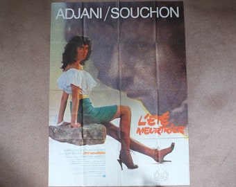 Original Vintage French Movie Poster One Deadly Summer L'ete meurtrier 1983 wall art  Isabelle Adjani Alain Souchon erotic mancave