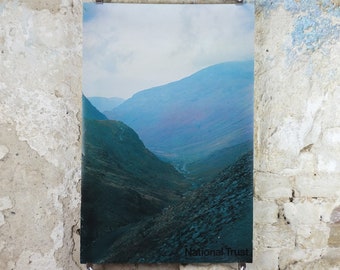1970s Original National Trust Poster, Lake District, Honister Pass, Cumbria, England, heritage conservation, wall art retro decor