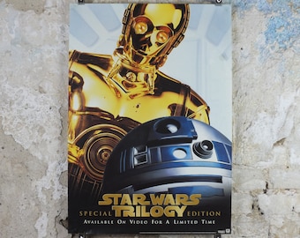 1997 C3PO & R2D2 Poster, See Threepio Artoo Detoo, Vintage Star Wars Trilogy, Return of the Jedi Special Edition, Lucasfilm, wall art film