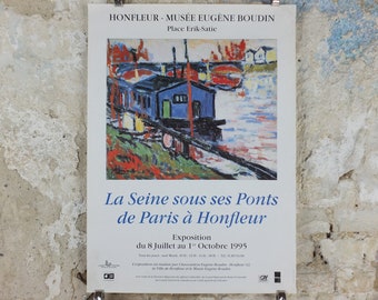 1995 Maurice de Vlaminck Poster, The Port of Honfleur on the River Seine, Fauvism, wild beasts, artist gallery exhibition, wall art decor