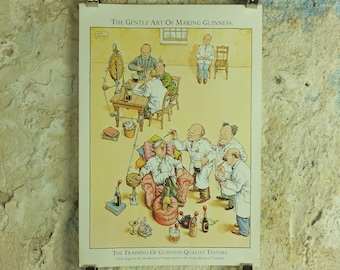 Original Vintage Gentle Art of Making Guinness Poster Training of Quality Tester advertising ale Irish stout beer print wall art retro 1980s