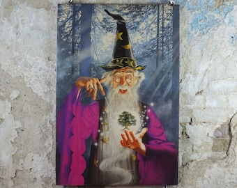 1989 Tree Wizard Poster, by Irvine Peacock, From Athena International, 0308603, fantasy wall art decor