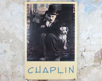 1989 Charlie Chaplin Poster, silent movie, cinema film memorabilia, wall art decor