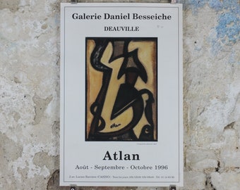 1996 Jean Michel Atlan Poster, Abstract Composition 1955, Cobra Group,  avant-garde movement artist gallery exhibition, wall art decor