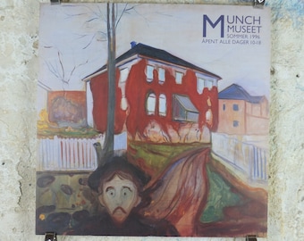 1996 Edvard Munch Poster, Red Virginia Creeper 1899, Munch Museet, Norway, Expressionism, Symbolism, gallery exhibition, wall art decor