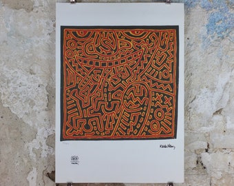 1990 Keith Haring Poster, Untitled, Cannibal, Limited Edition of 150, Keith Haring Foundation Prints, Pop Art, Street, wall decor