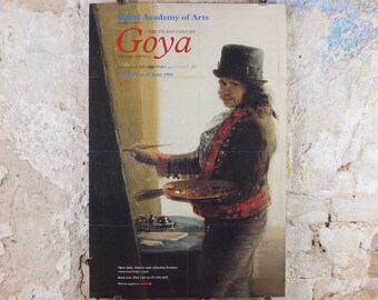 1994 Royal Academy of Arts Poster, Francisco Goya, "Self Portrait in the Studio" 1794 Romanticist artist gallery exhibition, wall art decor