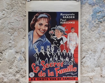 Original Vintage Belgian Movie Poster 1950s The Family Secret birthday mid century Fifties 50s wall art affiche de film