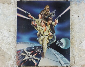 1978 Star Wars Poster, Proctor & Gamble, Luke Skywalker, Han Solo, Chewbacca, Princess Leia, advertising Cascade Cheer Dawn, wall art decor