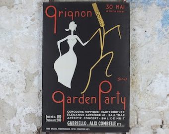 1950s Gringon Garden Party Poster, AgroParisTech, École nationale supérieure d'Agronomie de Grignon, summer ball, dancing, wall art decor