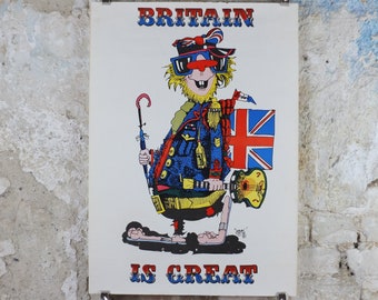 1967 Carnaby Street Poster, Britain is Great, I was Lord Kitchener's Valet, by Hans, psychedelic swinging sixties, fashion, wall art decor