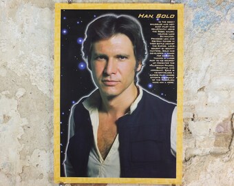 1998 Han Solo Poster, Lucasfilm, Harrison Ford, licenced to GB Posters,  FPO466 wall art cinema film memorabilia