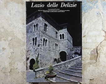 1980s Lazio Travel Poster, Anagni Cathedral, Frosinone, Vintage Italian Lazio, Italy travel tourism, holiday vacation, wall art decor