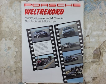 1983 Porsche 928S Poster, World Record, WeltreKord WWM319610, 6033 km in 24, Germany, Dr Ing, motorsport, formula racing car wall art decor