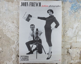 1984 V&A Museum Poster, John French Fashion Photographer, Daphne Abrams TV Times '57, Victoria and Albert, gallery exhibition wall art decor