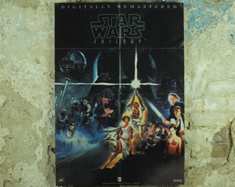 Original Vintage Movie Star Wars Trilogy Poster luke skywalker han solo princess leia darth vader jedi wall art cinema film memorabilia