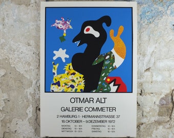 1972 Otmar Alt Poster, Galerie Commeter, Hamburg, Germany, impressionist and modern art, artist gallery exhibition, wall art decor