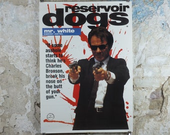 1992 Reservoir Dogs Poster, reprint, Harvey Keitel, Mr White, Tarantino Miramax wall art cinema film memorabilia