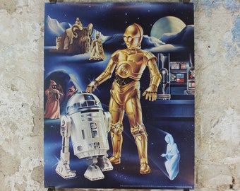 1978 Star Wars Poster, Proctor & Gamble, See Threepio C3PO, Artoo Deetoo R2D2, Princess Leia, advertising Cascade Cheer Dawn, wall art decor