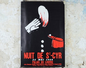 1960 Nuit de St Cyr ESM Poster, École spéciale militaire de Saint-Cyr (ESM), dance ballroom ball, wall art decor