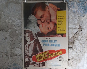 Original Vintage Movie Poster The Devil Makes Three 1952 1950s wall art Argentina Gene Kelly Spanish US one sheet cinema film memorabilia