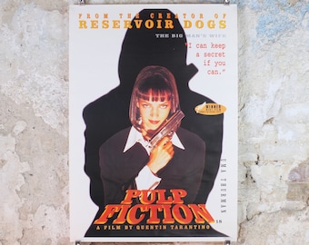 1994 Pulp Fiction Movie Poster, Uma Thurman as Mia Wallace the big man's wife, wall art cinema film memorabilia decor