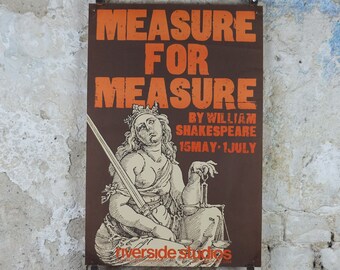 1979 William Shakespeare Poster, Measure for Measure, Helen Mirran, Riverside Studios, Hammersmith, London, wall art decor