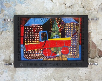 1988 Friedensreich Hundertwasser Poster, Day Dreaming Truck Driver with his Houses 1952, wall art decor