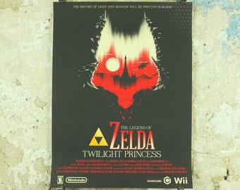 Vintage Twilight Princess Poster, Legend of Zelda, Signed Limited Edition by Marinko Milosevski, Nintendo, Movie Poster, wall art 1990s-2000