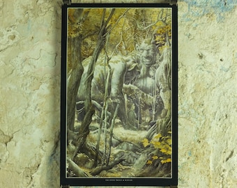 1999 The Stone Trolls Poster, by Alan Lee, Vintage Lord of the Rings, Tolkien, Fellowship of the Ring, illustration print wall art decor