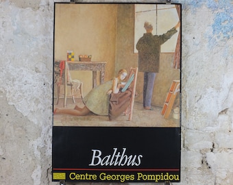 1983 Balthus Poster, Centre Georges Pompidou, le peintre et son modèle 1981, Classical , gallery exhibition wall art decor