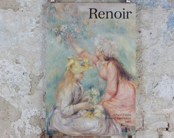 1985 Pierre Renoir Poster, In the Meadow, Dans la Prairie, Grand Palais, impressionists, artist gallery exhibition wall art decor