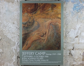 1988 Royal Academy of Arts Poster, Jeffery Camp, "Rocket over Venice" 1986 Impressionist artist gallery exhibition, wall art decor
