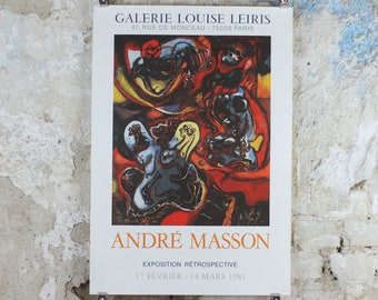 1981 Andre Masson Poster, La Pythie, Pythia of Delphi, surrealism, cubism, French painter, wall art decor