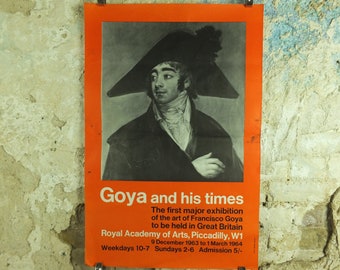 Original Vintage Royal Academy of Arts Poster Francisco Goya The Duke of Fernan Nunez old masters artist gallery exhibition wall art 1960s