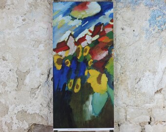 Narrow Wassily Kandinsky Poster, Murnau Garden II detail 1910, abstract art and expressionism, gallery exhibition wall art decor