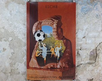 1982 World Cup Poster, Elche Spain 82 Espana, Copa del Mundo de futbol, Richard Topor, football, soccer, original sport wall art decor