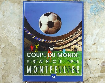 1998 World Cup Poster, Montpellier France 98, Coupe du Monde, by V Solsona, football, soccer, 80cm x 60cm, original sport wall art decor