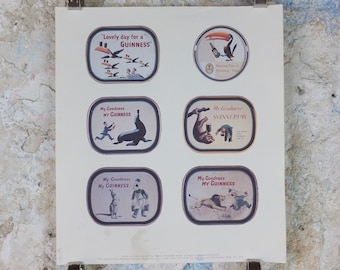 1990s Guinness Toucan Concept Poster, by John Gilroy, Gilroy Tin Trays from 1935-1955, Advertising campaign Wall art retro decor