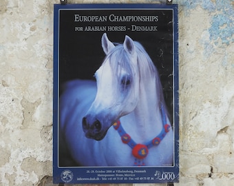 2000 Arabian Horses Poster, European Championships for Arabian Horses, Vilhelmsborg Denmark, Equestrian, wall art decor