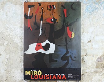 1998 Joan Miro Poster, Rhythmic Characters 1933-34, Surrealism, Fauvism, expressionism, gallery exhibition wall art decor