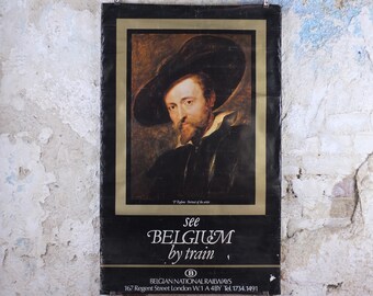 Belgium Rail Travel Poster, Peter Paul Rubens, Belgian National Railways, travel tourism holiday vacation wall art
