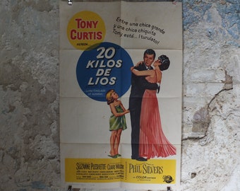 Original Vintage Movie Poster 40 Pounds of Trouble 1963 1960s wall art Tony Curtis parents mum dad kid US one sheet cinema film memorabilia