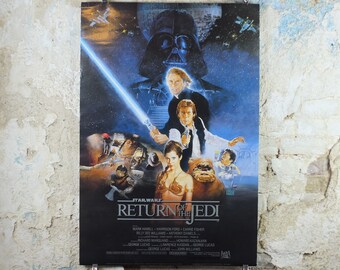 1995 Return of the Jedi Poster, International Star Wars Style B, by Kazuhiko Sano, Zigzag Germany variation, film wall art decor