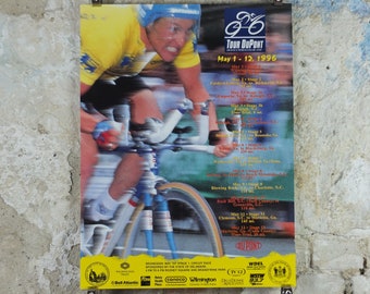 1996 Tour DuPont Cycling Poster, Georgia, North/South Carolina, racing bike, road racing, Mamil, wall art retro decor