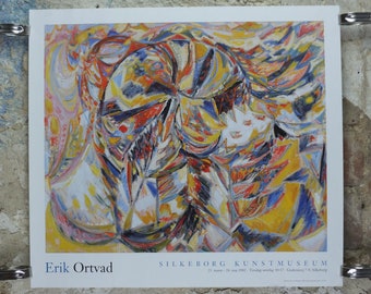 2002 Erik Ortvad Poster, Tornado 1948, Silkeborg Kunstmuseum Denmark, surrealist and avant garde, artist gallery exhibition, wall art decor